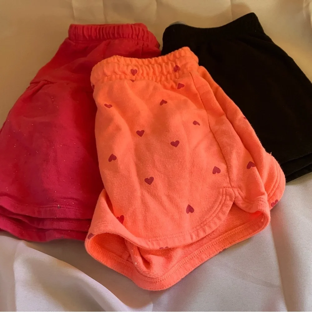 Kids' Pink, Orange, and Black Shorts Set